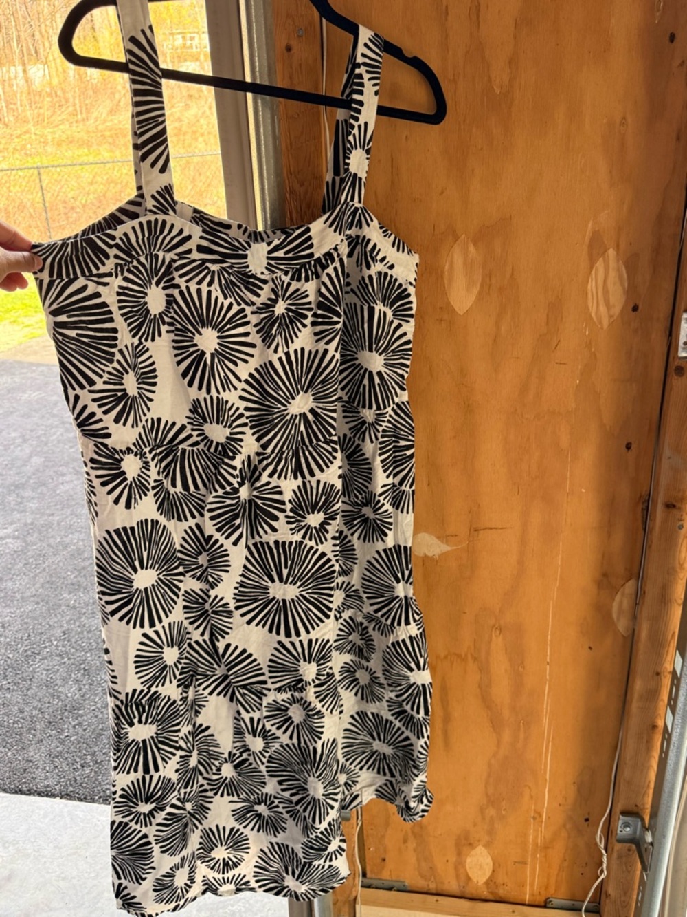 LOFT Black and White Floral Mini Dress